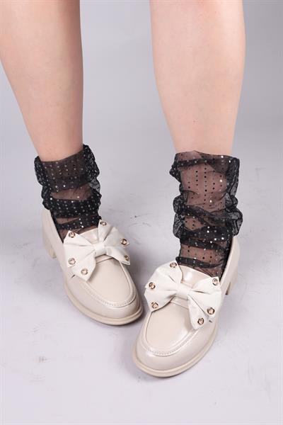 NIA Kuş Gözü Fiyonklu Loafer TEN