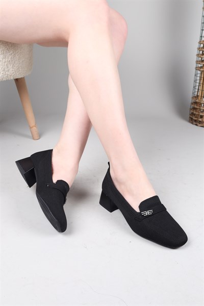 NORTE Triko Topuklu Ayakkabı SİYAH