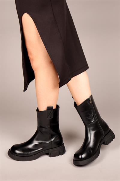 OİHANA Cilt Garnili Bot SİYAH