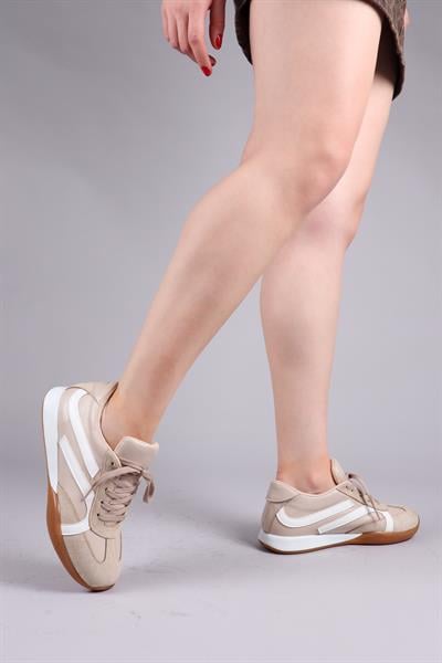 ORSA Cilt Süet Garnili Sneakers BEJ