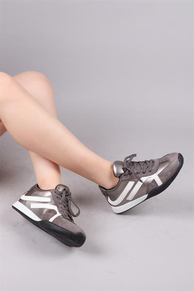 ORSA Cilt Süet Garnili Sneakers GRİ