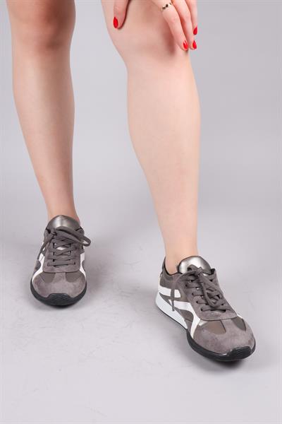 ORSA Cilt Süet Garnili Sneakers GRİ