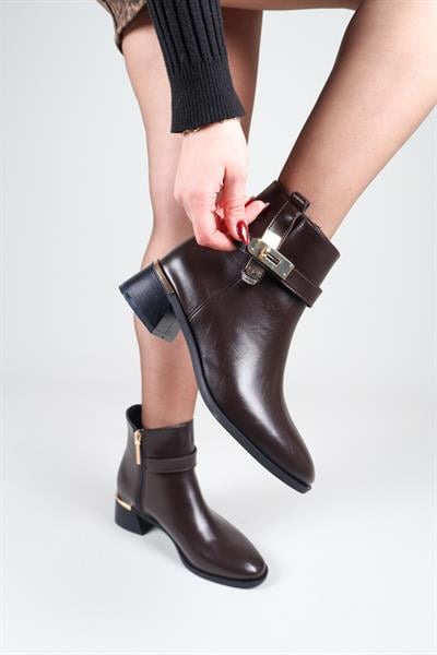 OSETYA Kilit Aksesuarlı Bot KAHVERENGİ