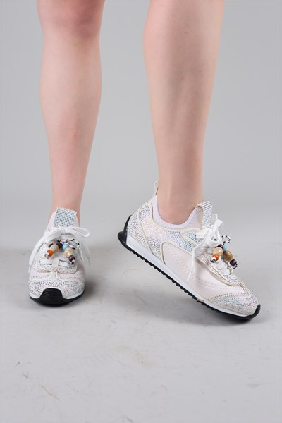 PALMAS Taş Detaylı Strech Sneakers BEYAZ