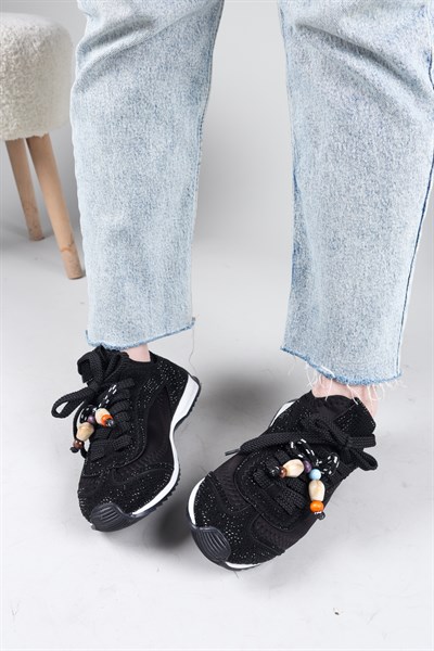PALMAS Taş Detaylı Strech Sneakers SİYAH