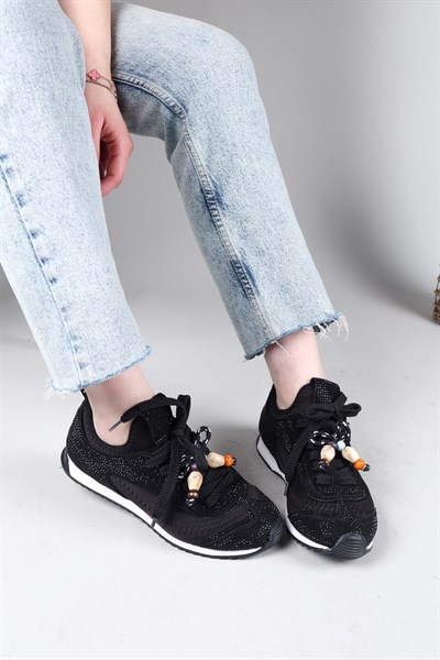 PALMAS Taş Detaylı Strech Sneakers SİYAH