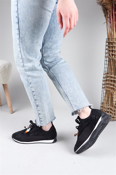 PALMAS Taş Detaylı Strech Sneakers SİYAH