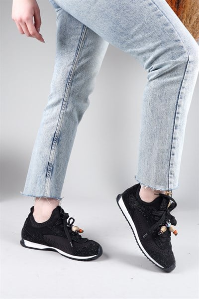 PALMAS Taş Detaylı Strech Sneakers SİYAH