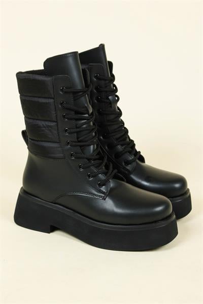 Paraşut Garnili Bağcıklı Bot SİYAH