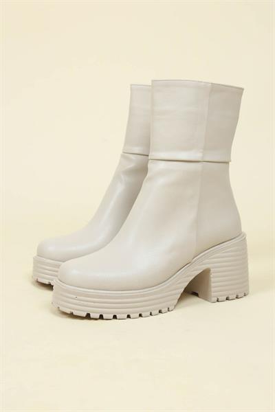 Parçalı Platform Topuklu Bot TEN