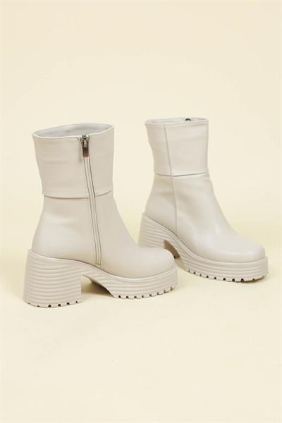 Parçalı Platform Topuklu Bot TEN