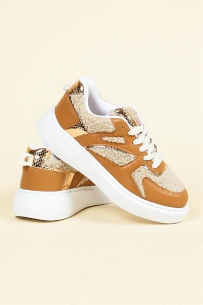 Peluş Garnili Sneakers TABA