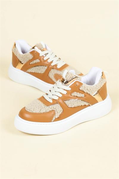 Peluş Garnili Sneakers TABA