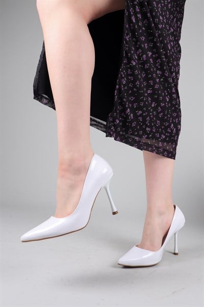 PERA Düz Stiletto BEYAZ