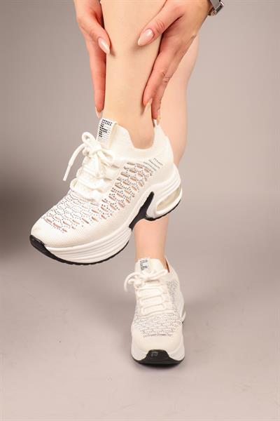 PEXUL Triko Gizli Dolgu Sneakers BEYAZ