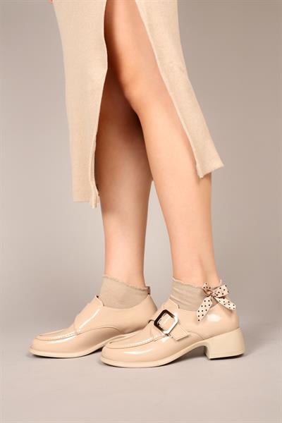 PİRET Tokalı Rugan Kadın Ayakkabı TEN