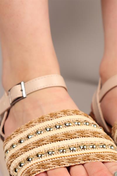 PLAT Örgü Sandalet BEJ