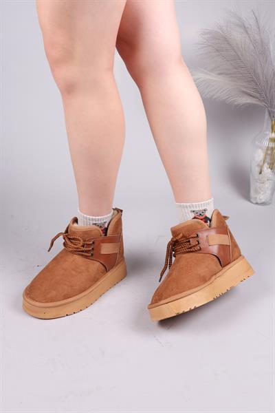 PUFF İçi Suni Kürklü Süet Bot TABA