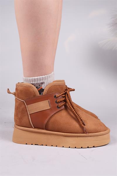 PUFF İçi Suni Kürklü Süet Bot TABA