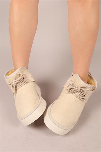 PUFF İçi Suni Kürklü Süet Bot TEN