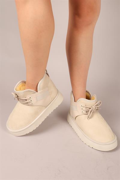 PUFF İçi Suni Kürklü Süet Bot TEN