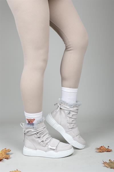 RENEE Bağcıklı Cırtlı Bot GRİ