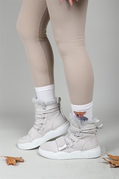 RENEE Bağcıklı Cırtlı Bot GRİ