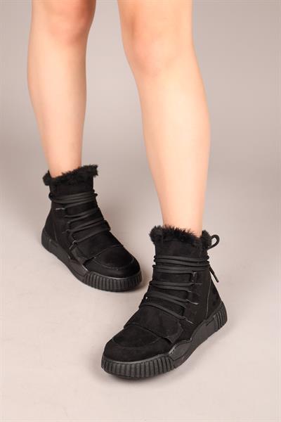 RENEE Bağcıklı Cırtlı Bot SİYAH