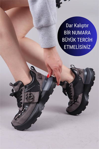 REPS Tokalı Süet Paraşüt Garnili Sneakers SİYAH