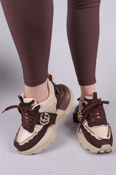 REPS Tokalı Süet Paraşüt Garnili Sneakers KAHVERENGİ