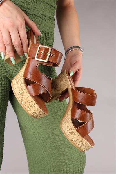 RONİKA Platform Topuklu Terlik TABA