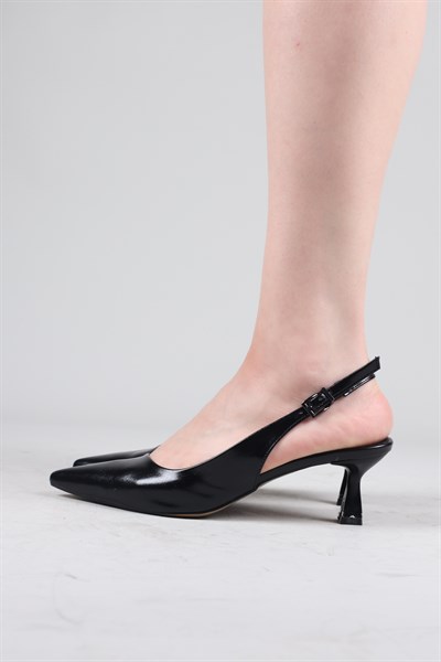 SAHEL Verev Alçak Topuklu Stiletto SİYAH