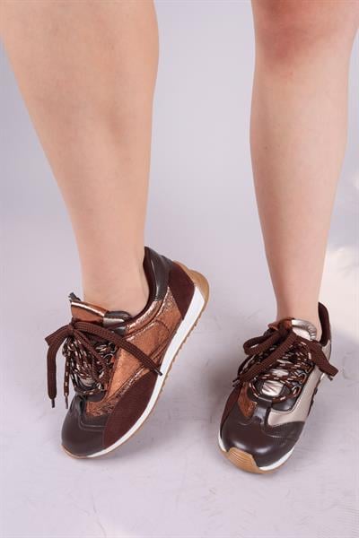 SALTA Çift Bağcıklı Garnili Sneakers KAHVERENGİ
