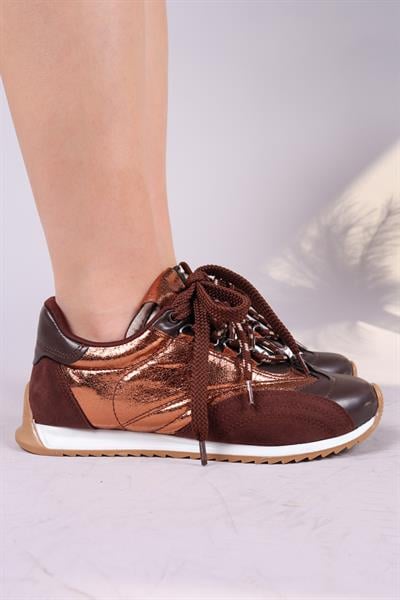 SALTA Çift Bağcıklı Garnili Sneakers KAHVERENGİ