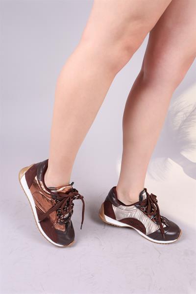 SALTA Çift Bağcıklı Garnili Sneakers KAHVERENGİ