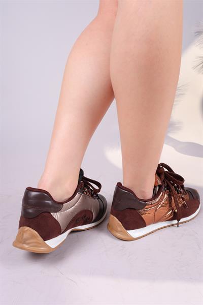 SALTA Çift Bağcıklı Garnili Sneakers KAHVERENGİ
