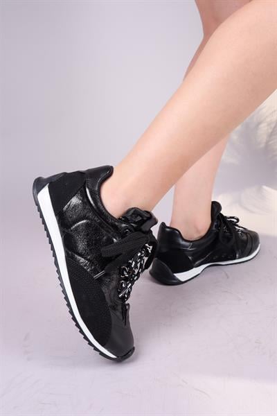 SALTA Çift Bağcıklı Garnili Sneakers SİYAH