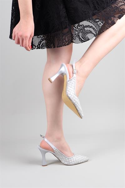 SANDOR Çubuk Boncuklu Stiletto GÜMÜŞ