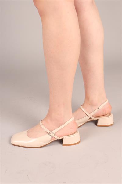 SASARA Taş Tokalı Arkası Açık Babet BEJ