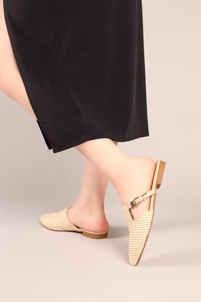 SAWYER Tokalı Hasır Terlik TEN