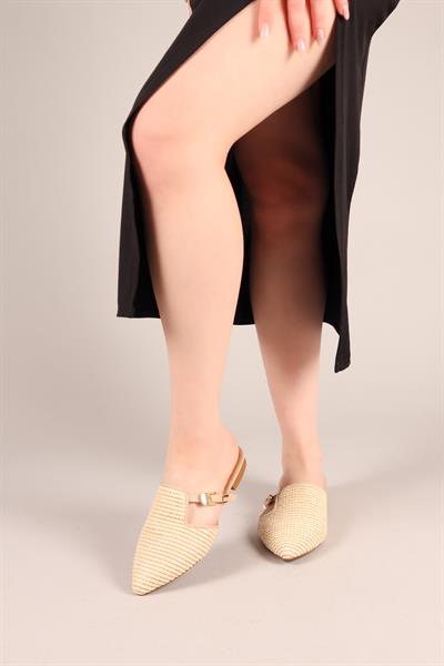 SAWYER Tokalı Hasır Terlik TEN