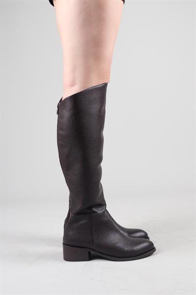 SHAYLA Önü Yüksek Düz Çizme KAHVERENGİ