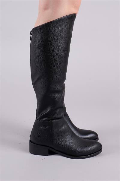 SHAYLA Önü Yüksek Düz Çizme SİYAH