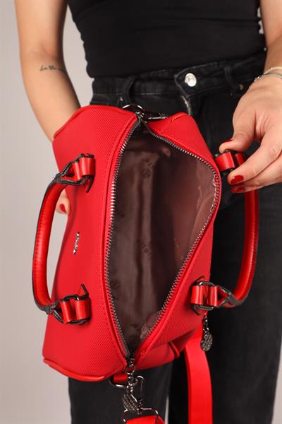 Silindir El Çantası KIRMIZI