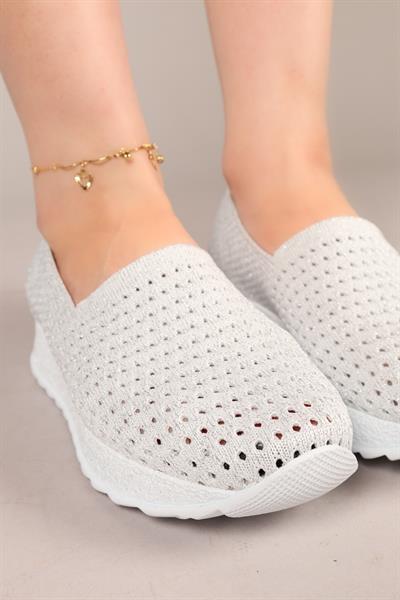 SNİX Triko Kalın Tabanlı Babet GÜMÜŞ