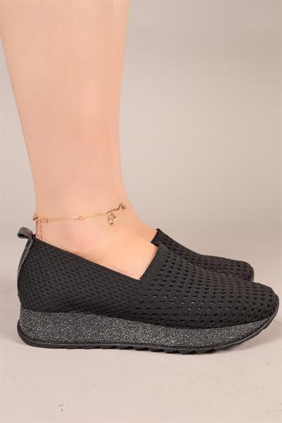 SNİX Triko Kalın Tabanlı Babet SİYAH