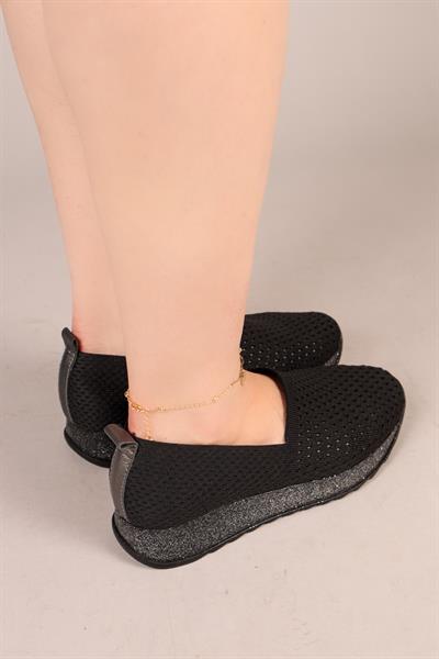 SNİX Triko Kalın Tabanlı Babet SİYAH