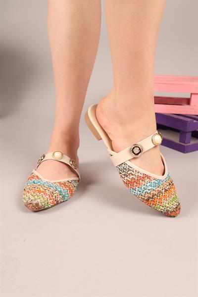 STRAW Aksesuarlı Hasır Terlik MULTİ