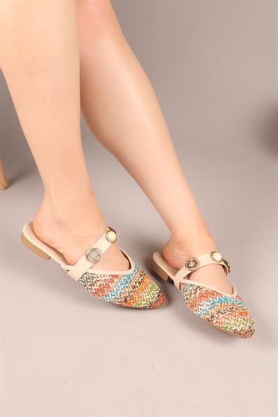 STRAW Aksesuarlı Hasır Terlik MULTİ