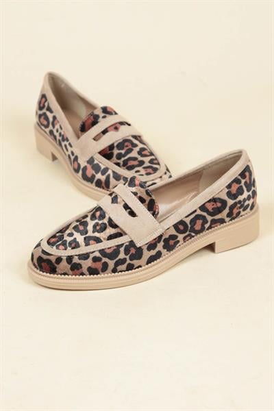 Süet Garnili Kadife Leopar Loafer TEN